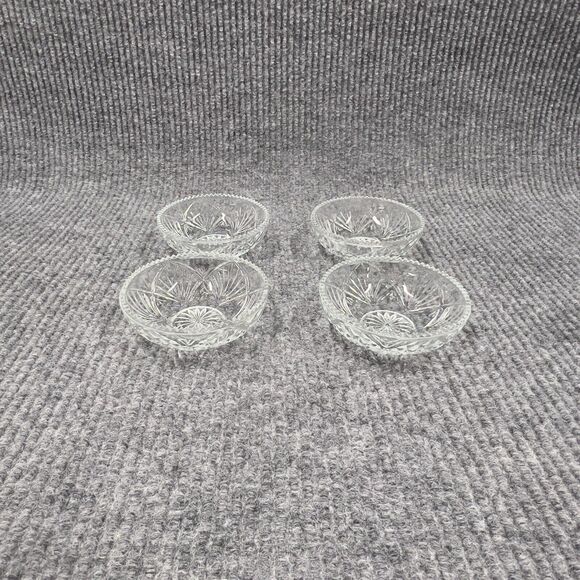 VTG KIG Malaysia Clear Glass Dish Bowl Depression Style Candy Nut Lid Set Of 2 - Picture 11 of 14